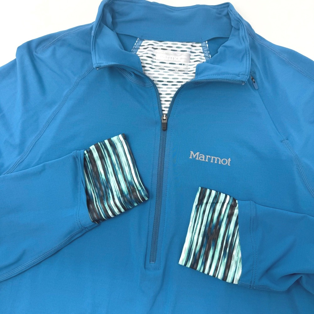 Marmot Womens Large Blue Quarter Zip Performance Pullover Top H59680